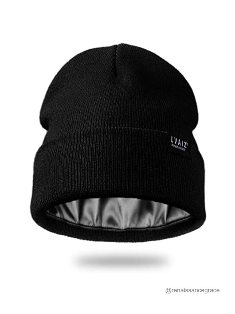 Satin Lined Knit Winter Beanie Hat for Women Men Cotton Acrylic Cuffed Skull Cap